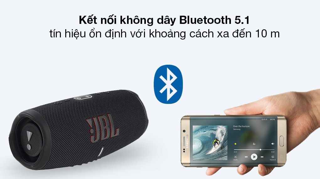 Loa Bluetooth JBL Charge 5 - Đường truyền kết nối không dây cực mượt với công nghệ Bluetooth 5.1